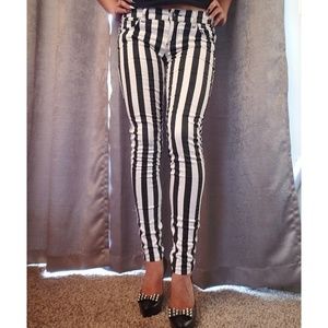 Royal Bones striped skinny jeans sz5